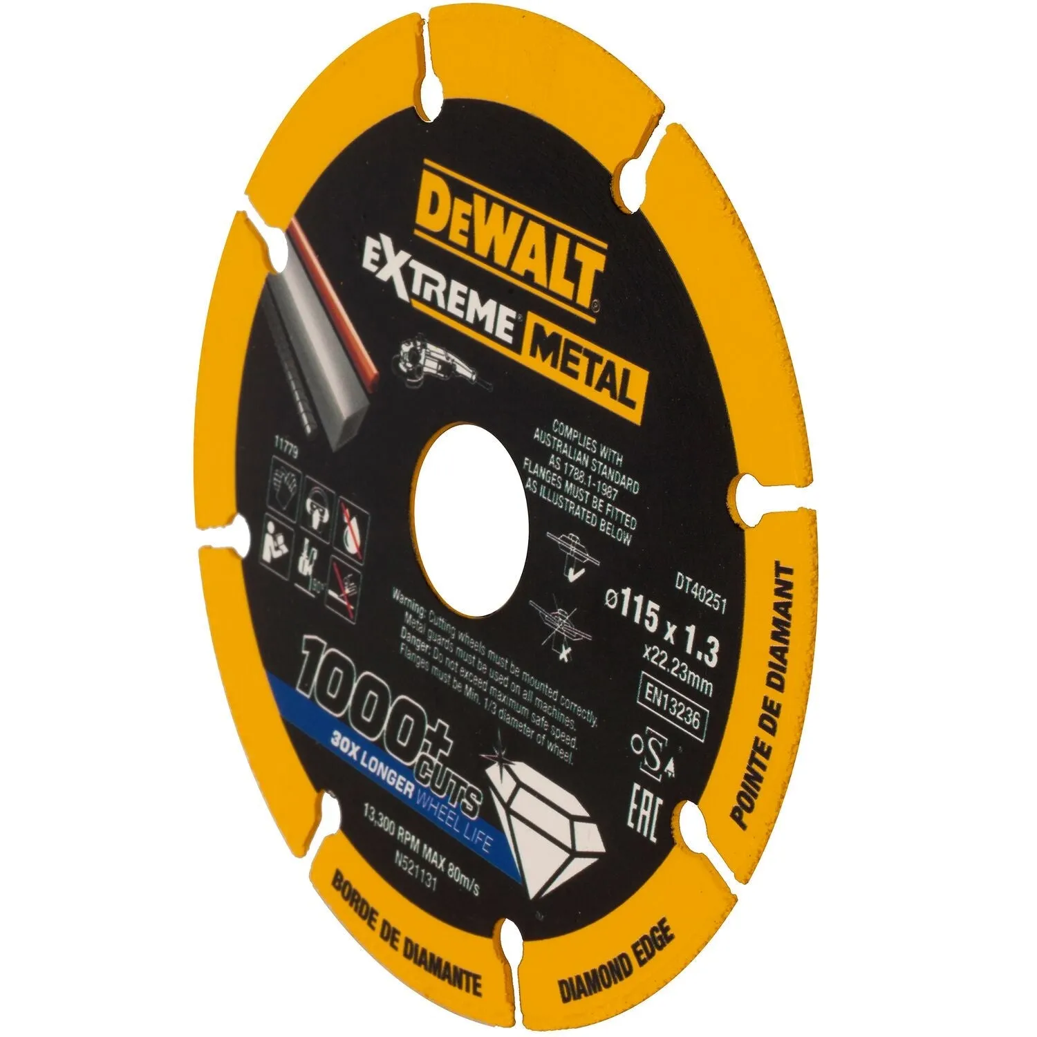 DeWALT DT40251 EXTREME™ Metal Diamant Doorslijpschijf 115mm