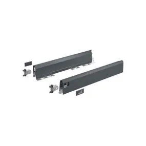 HETTICH, LADESYSTEEM ARCITECH, SET LADEZIJWAND,  94 MM / 650 MM, ANTRACIET