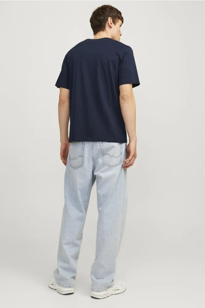 JJELOGO TEE SS ONECK 2 COL AW24 SN 12254862 NAVY BLAZER