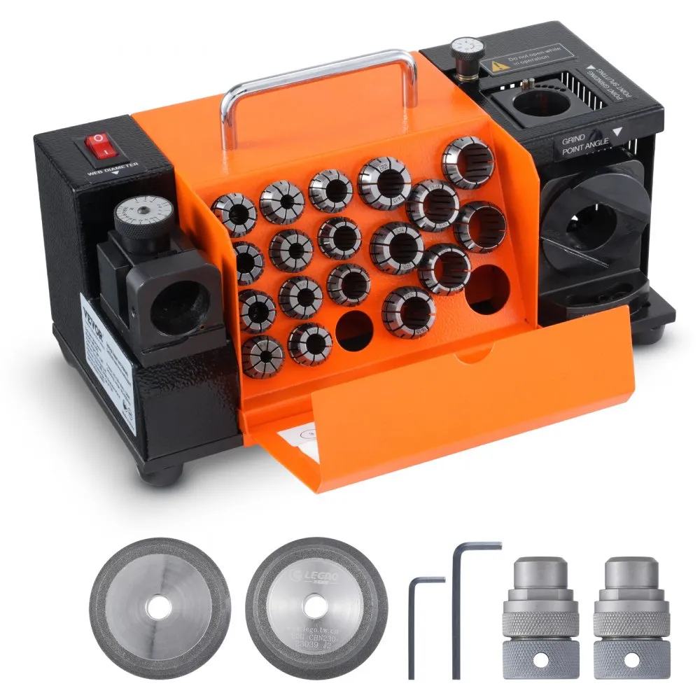 VEVOR BOORSLIJPMACHINE 120W BOORSLIJPMACHINE 4500 RPM SLIJPSTATION 45# STALEN BORENSLIJPER 95135° VERSTELBARE PUNTHOEK 18 SPANT