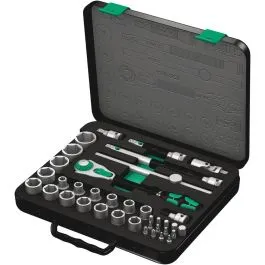 WERA 8100 SC 2 ZYKLOP SPEED RATEL EN DOPPENSET, 1/2"AANDRIJVING, METRISCH, 37DELIG